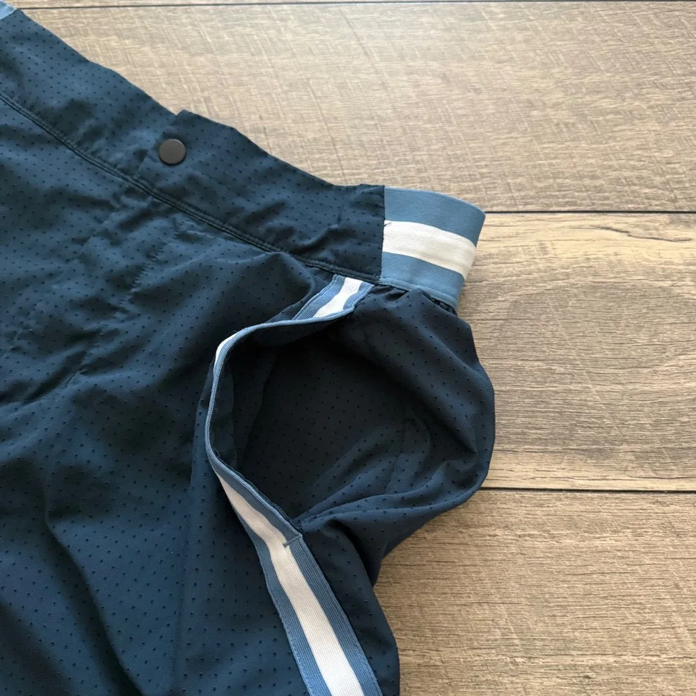 Nike Golf Club Dri-FIT Mesh Shorts Navy Blue Striped Loose Fit Basketball Mens S